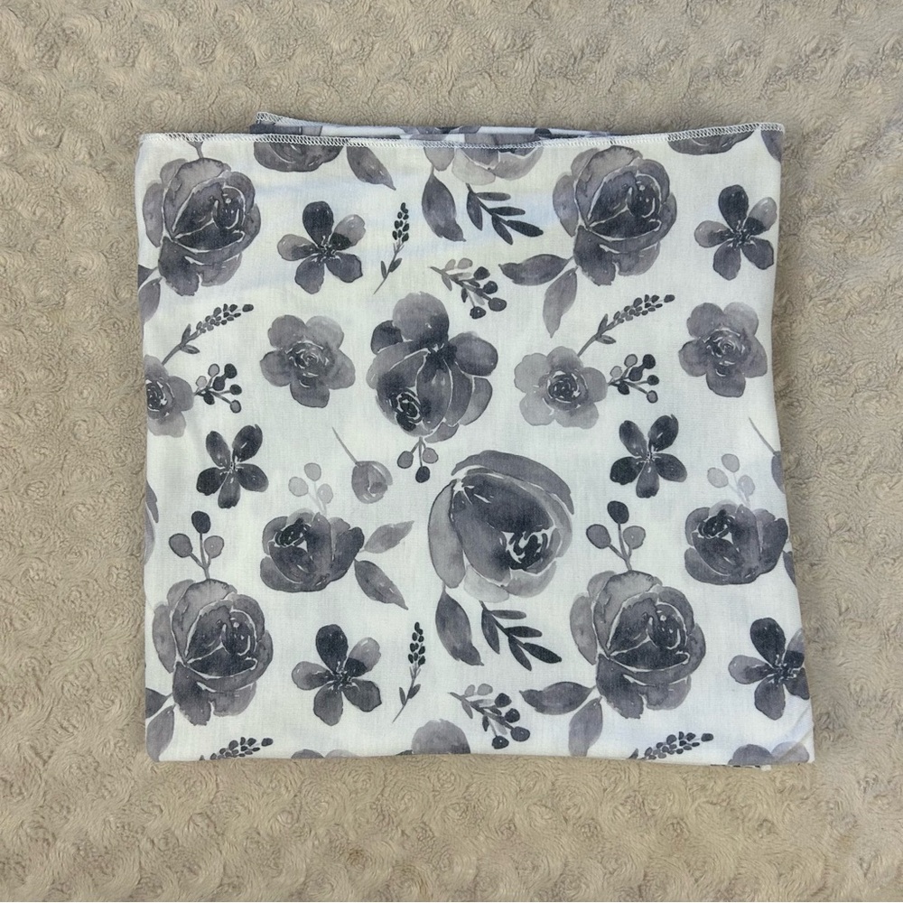 Copper Pearl Rowan Floral Baby Blanket Flowers Stretch Thin Photo Prop